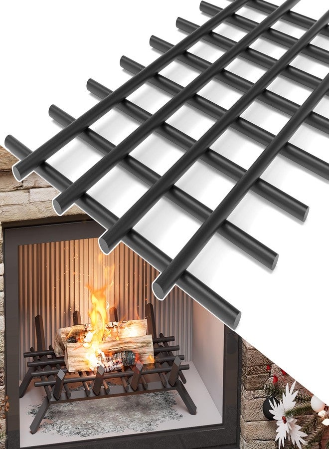 Pearwow 16 x 10 inch Fireplace Grate Ember Retainer, Extra Thick 8mm Metal Ember Retainer Screen Keep Burning Embers from Falling, Heavy Duty Ember Retainer for Fireplace Grates & Fire Pits, 1 Piece - Image 1